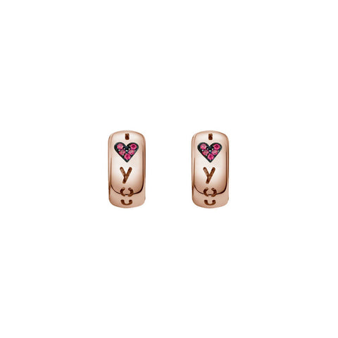 Brincos Monseo Ouro e Diamantes I Love You