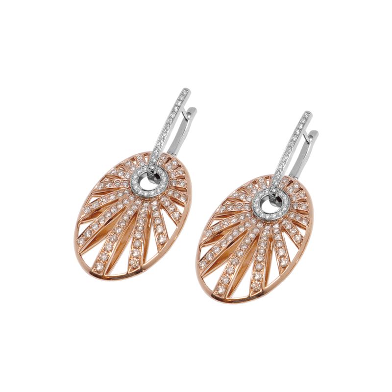 Brincos Monseo Precious Brown Ouro e Diamantes