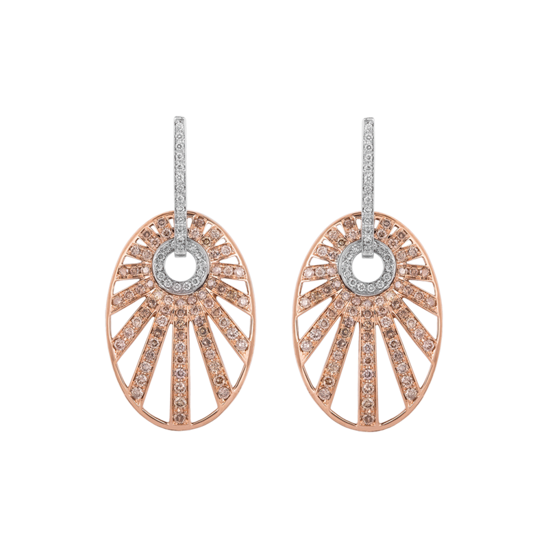 Brincos Monseo Precious Brown Ouro e Diamantes