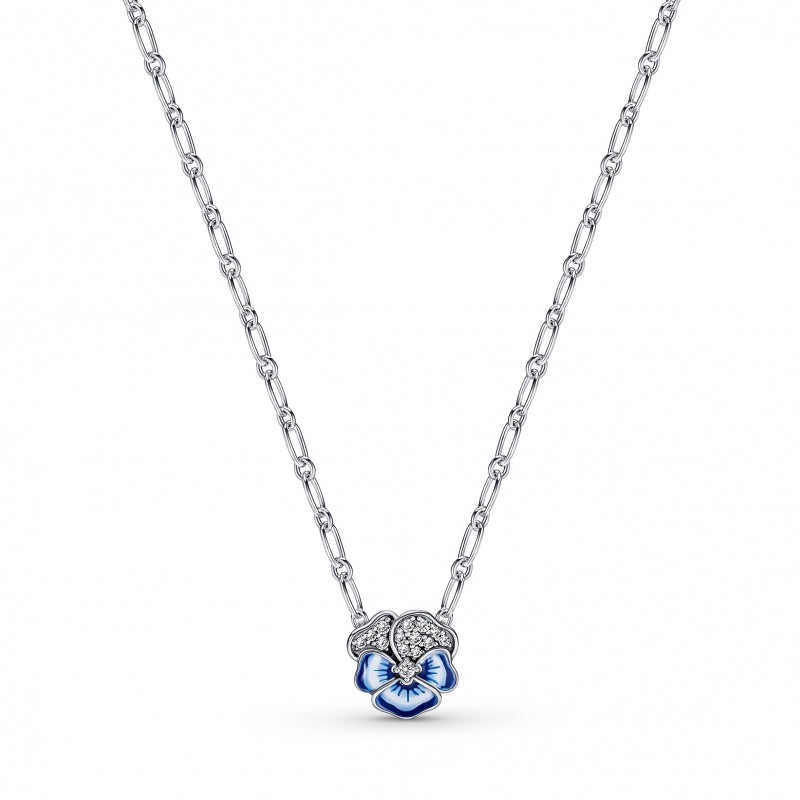 Colar Pandora Blue Pansy Flower