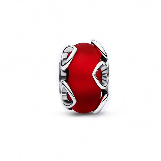 Conta Pandora Murano Vermelho & Corações