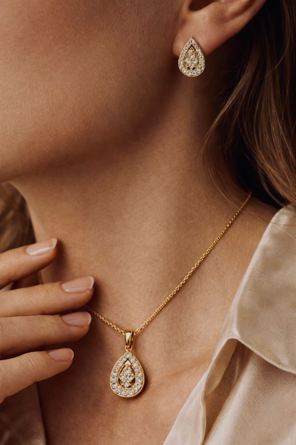 Brincos Ouro Amarelo com Diamantes Naturais