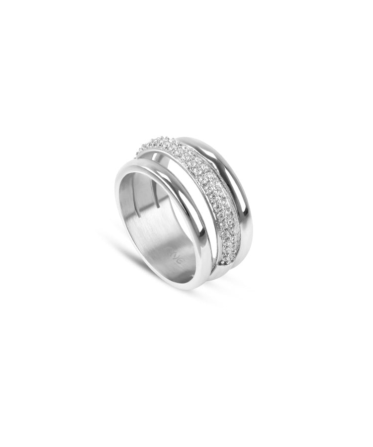 Anel One Silver Frost Crystal