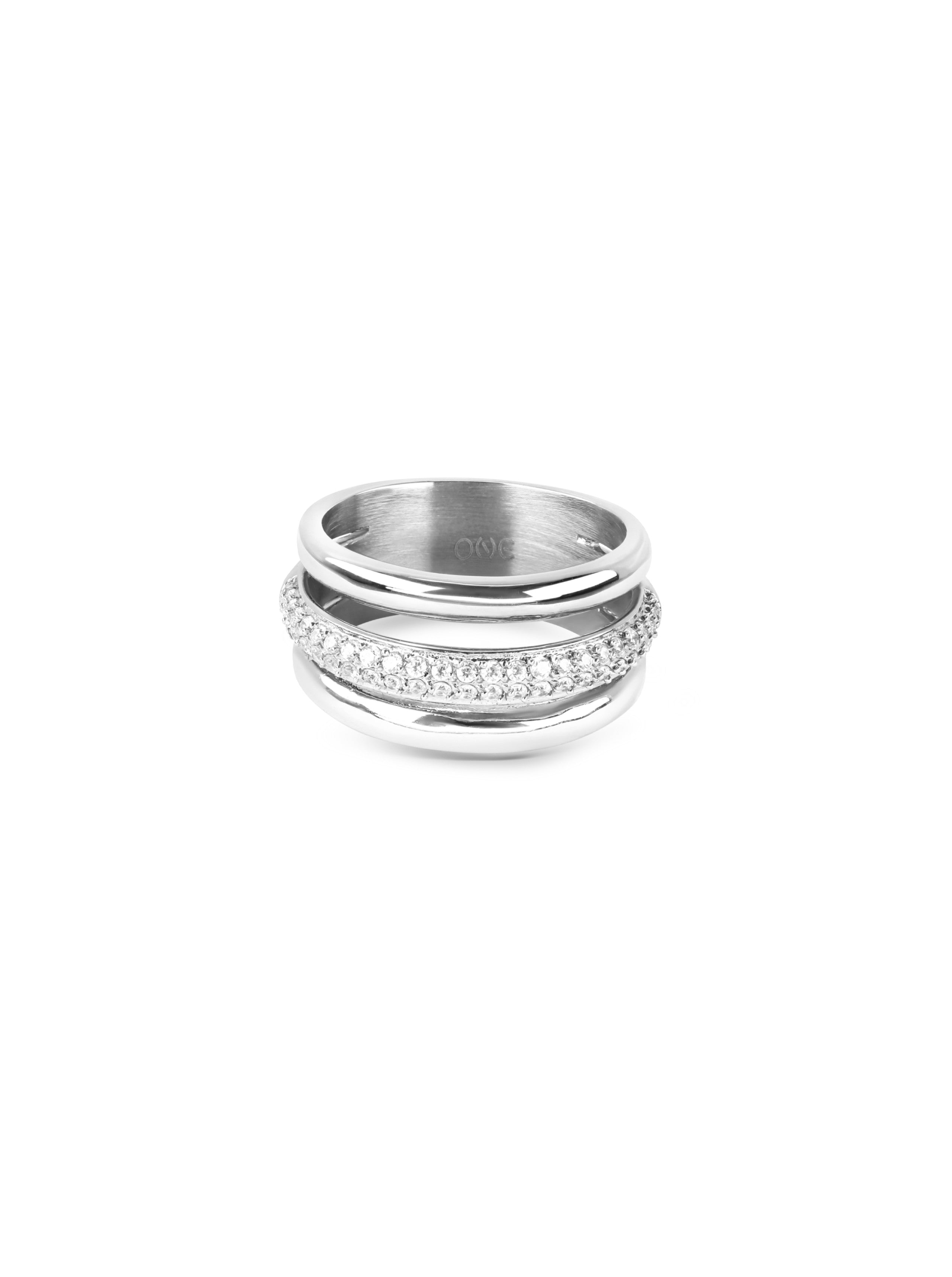 Anel One Silver Frost Crystal