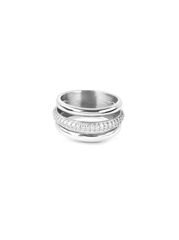 Anel One Silver Frost Crystal