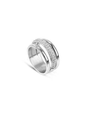 Anel One Silver Frost Crystal