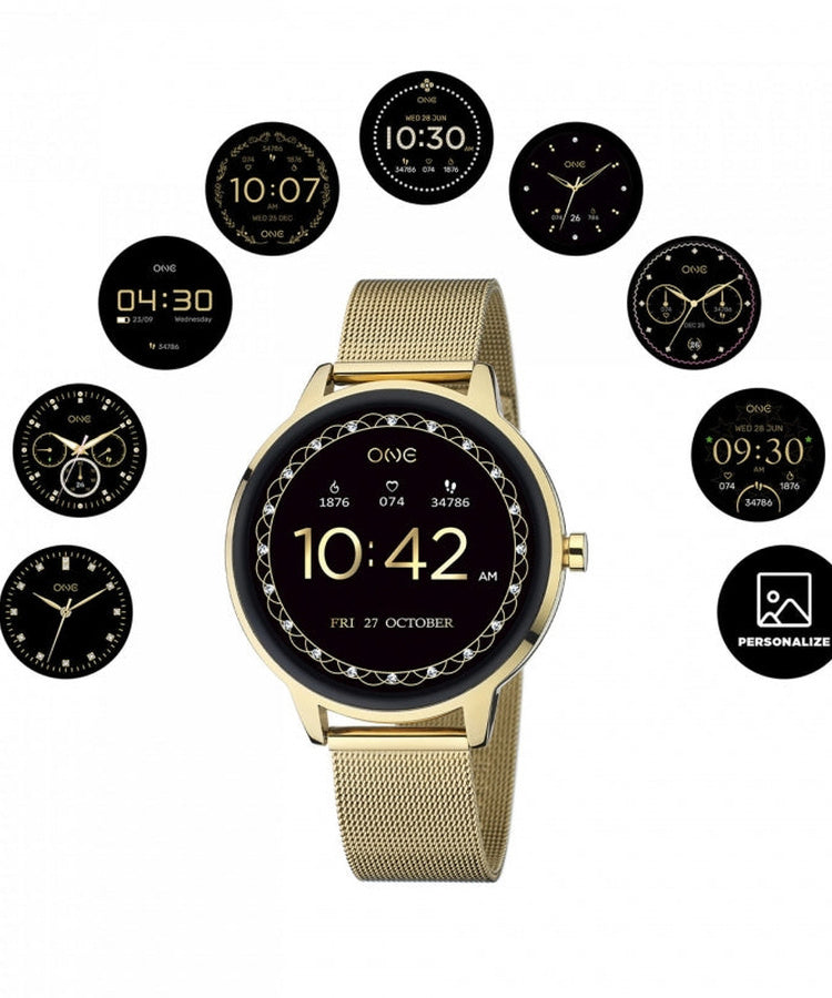 Relógio One Queencall Gold Mesh