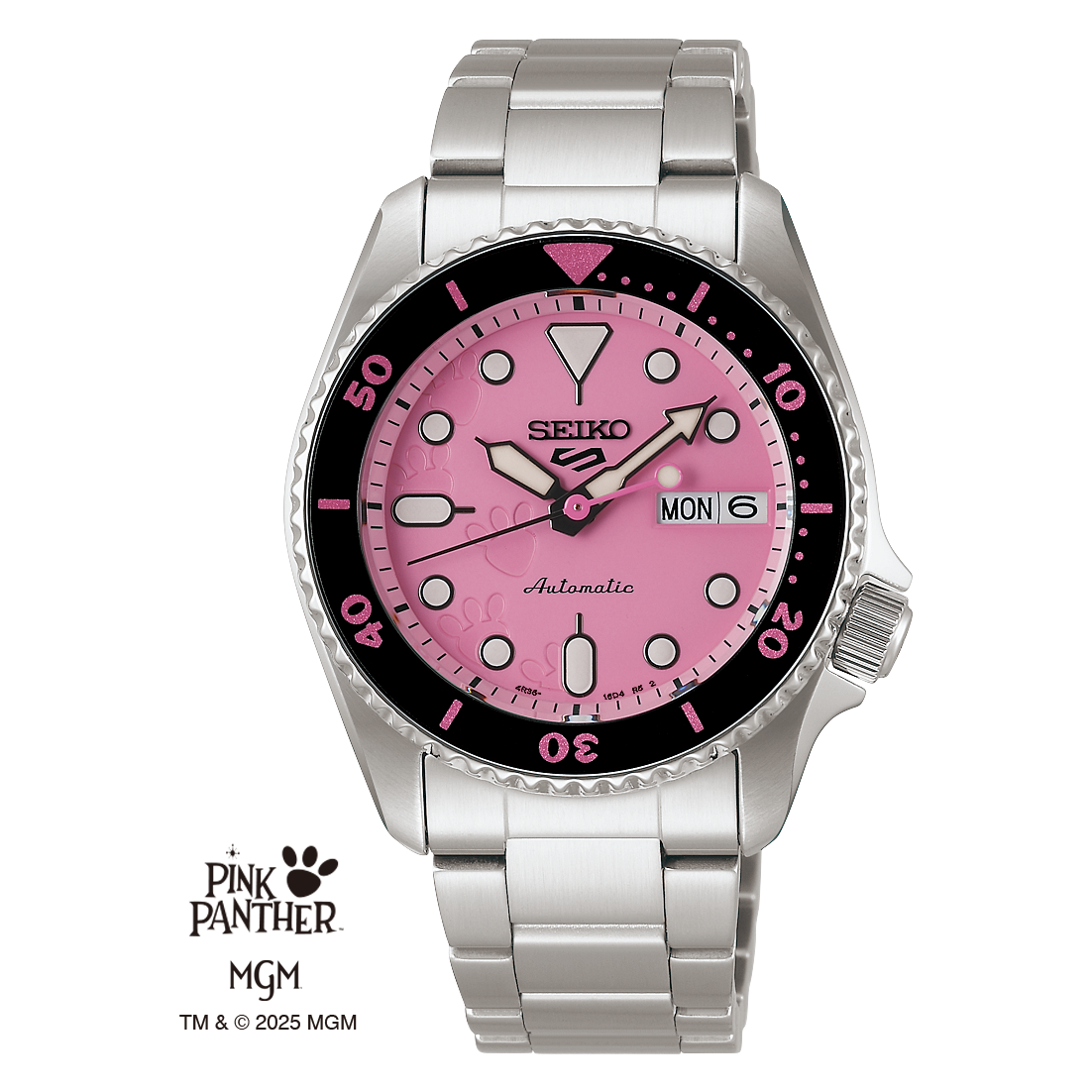 Relógio Seiko 5 Edição Limitada Pantera Cor de Rosa