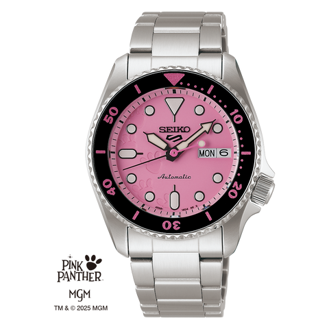 Relógio Seiko 5 Edição Limitada Pantera Cor de Rosa